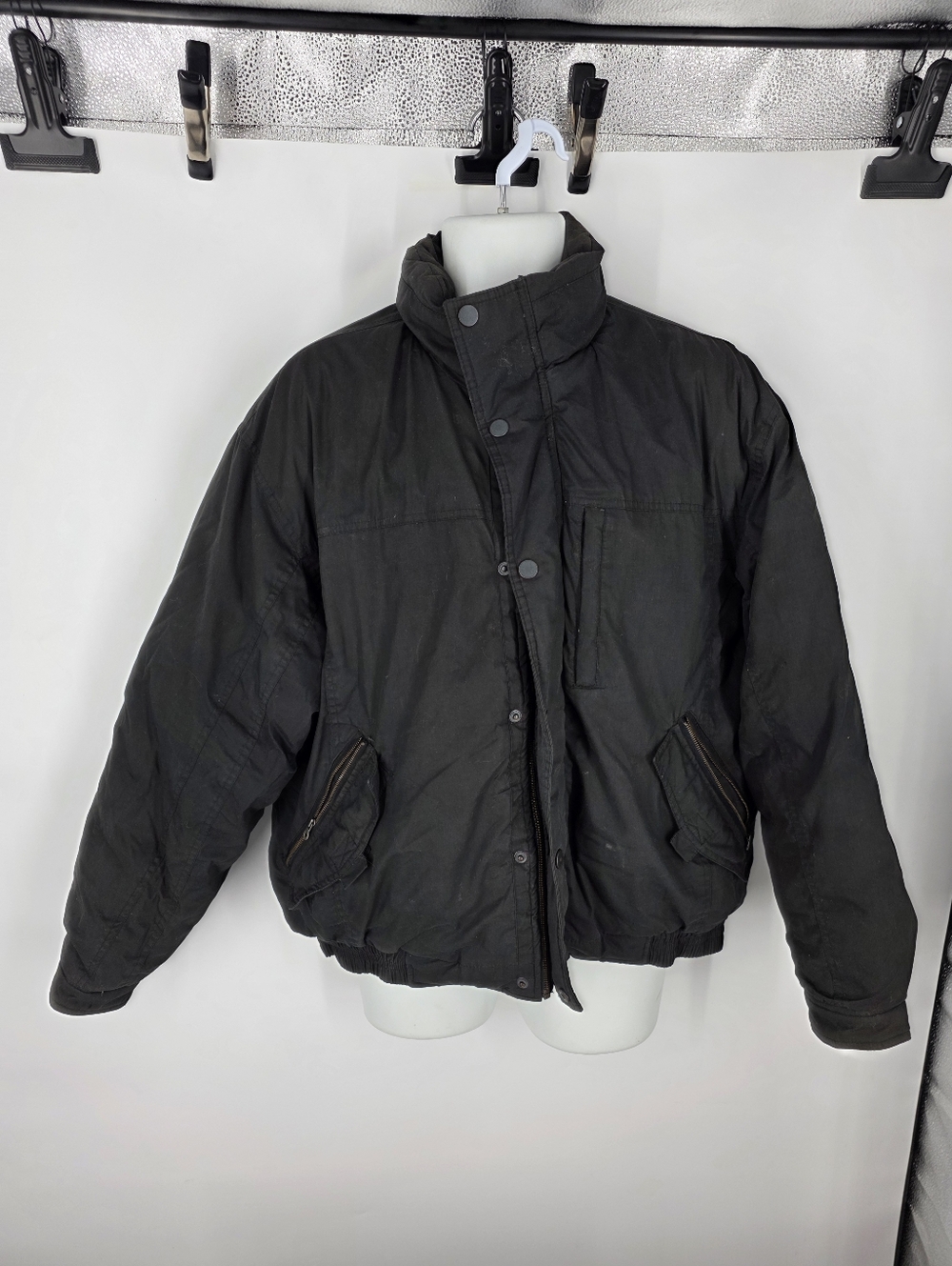 Eagles Ridge Classics Black Bomber Jacket Mens L Insulated Puffer Workwear Coat